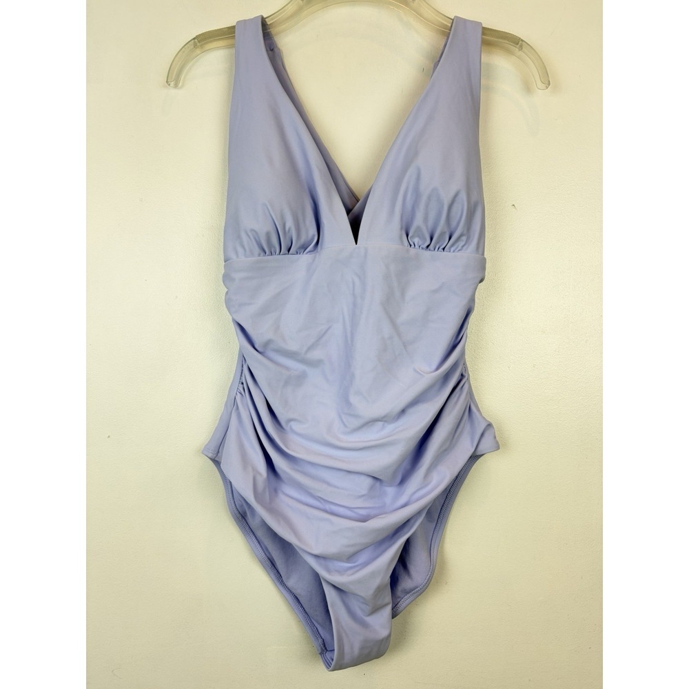Lavender Swimsuit Womens Medium One Piece Shade Shore Solid Purple Read